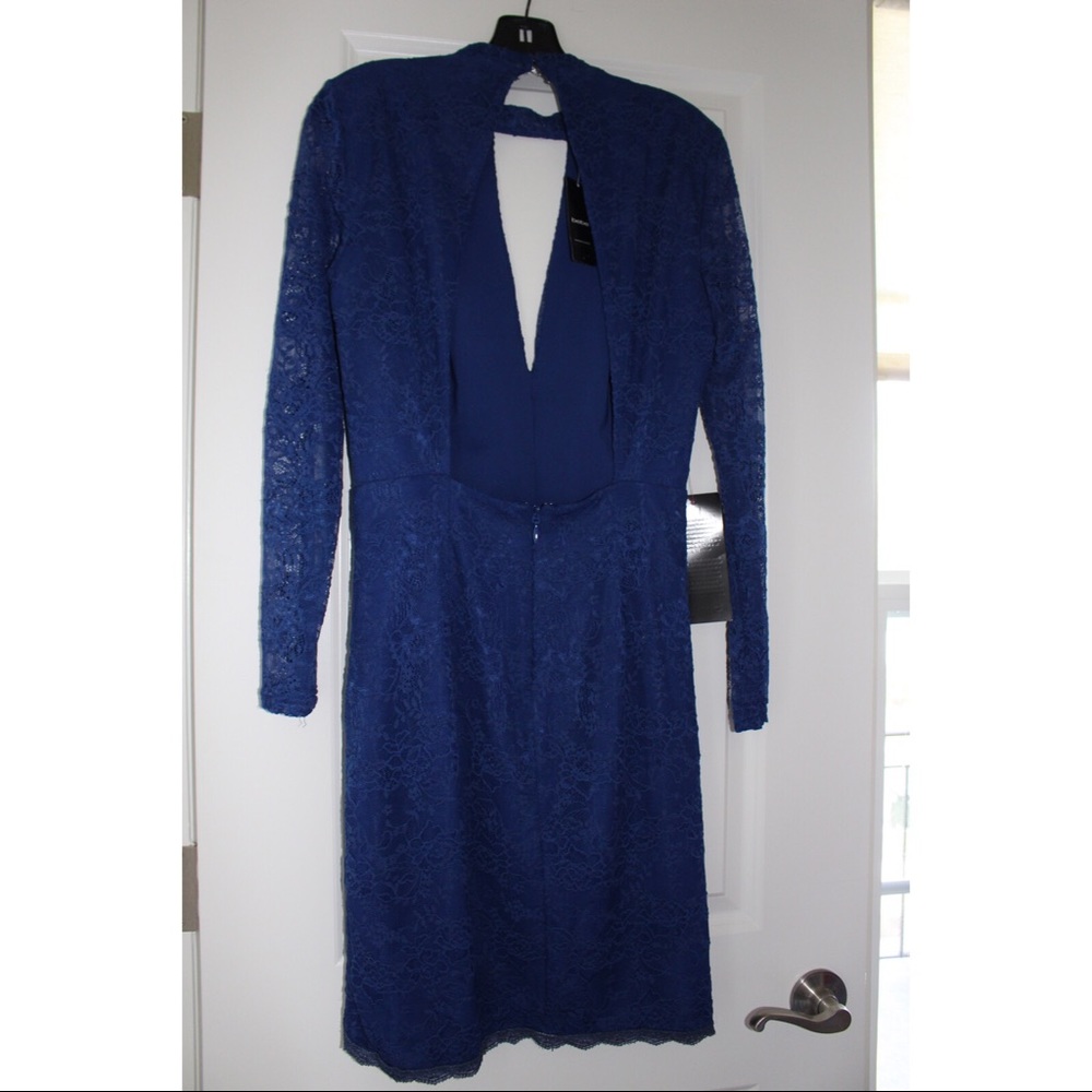BEBE CUTE blue lace dress NWT Sz. large